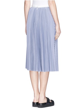 Back View - Click To Enlarge - SACAI LUCK - Pleat pinstripe poplin skirt