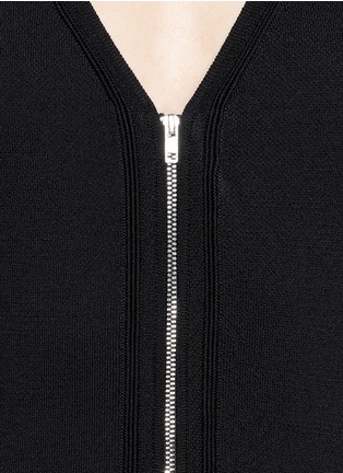 Detail View - Click To Enlarge - SANDRO - 'Ravage' zip front knit dress
