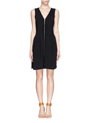 Main View - Click To Enlarge - SANDRO - 'Ravage' zip front knit dress