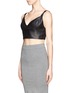 Front View - Click To Enlarge - SANDRO - 'Enjeu' leather bralette top