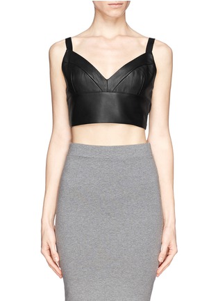 Main View - Click To Enlarge - SANDRO - 'Enjeu' leather bralette top