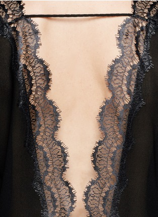 Detail View - Click To Enlarge - SANDRO - Etincelle lace trim sheer top