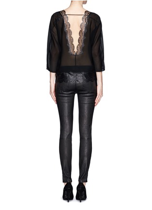 Figure View - Click To Enlarge - SANDRO - Etincelle lace trim sheer top
