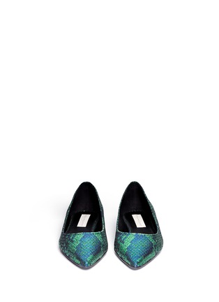 Figure View - Click To Enlarge - STELLA MCCARTNEY - Metallic python jacquard flats