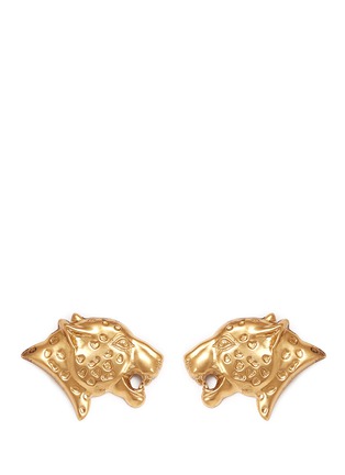 Main View - Click To Enlarge - ELA STONE - 'Grace' leopard head earrings