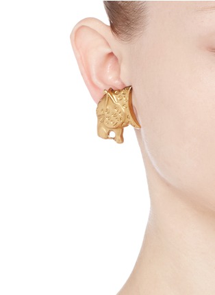 Figure View - Click To Enlarge - ELA STONE - 'Grace' leopard head earrings