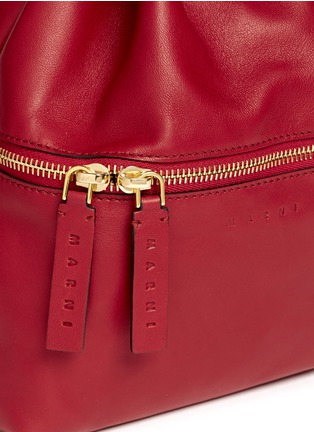 Detail View - Click To Enlarge - MARNI - Mini leather bucket backpack