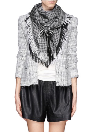 Figure View - Click To Enlarge - STELLA MCCARTNEY - Mix houndstooth star wool scarf