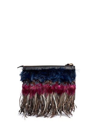 Back View - Click To Enlarge - MARNI - Mixed feather clutch