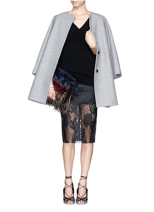Figure View - Click To Enlarge - MARNI - Mixed feather clutch