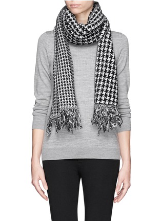 Figure View - Click To Enlarge - STELLA MCCARTNEY - Houndstooth pattern wool stole
