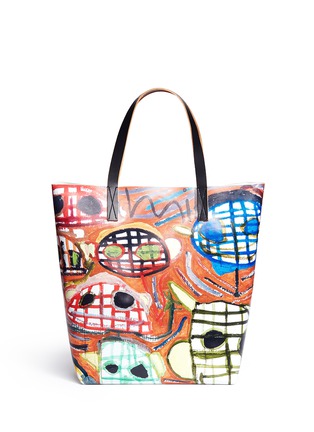 Back View - Click To Enlarge - MARNI - x Christophe Joubert face painting print tote
