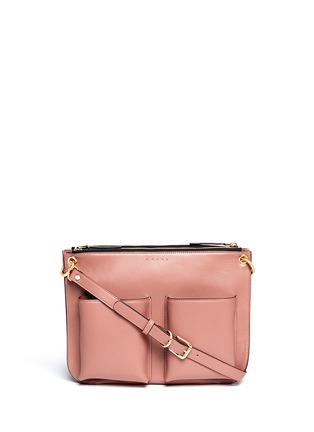 Main View - Click To Enlarge - MARNI - 'Bandoleer' double pouch leather shoulder bag