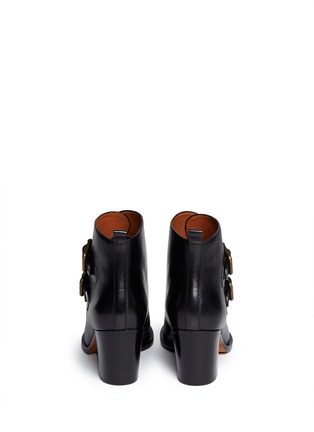 Back View - Click To Enlarge - MARC BY MARC JACOBS - Leather double monk strap ankle boots