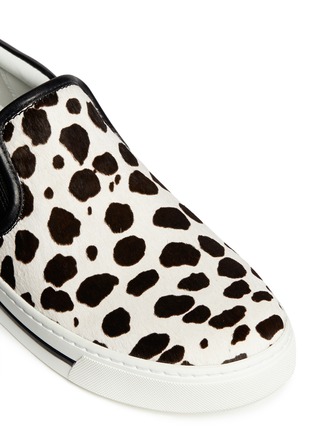 Detail View - Click To Enlarge - MARC BY MARC JACOBS - 'Cute Kicks' Spot calf hair leather slip-ons 