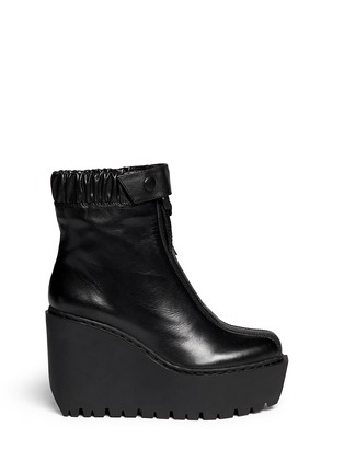 Main View - Click To Enlarge - OPENING CEREMONY - 'Luna' double zip leather boots