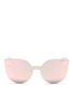 Main View - Click To Enlarge - SUPER - 'Tuttolente Lucia Red' rimless all lens cat eye sunglasses