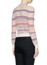 Back View - Click To Enlarge - ALEXANDER MCQUEEN - Fair Isle knit stripe silk lace cardigan