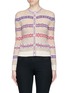 Main View - Click To Enlarge - ALEXANDER MCQUEEN - Fair Isle knit stripe silk lace cardigan