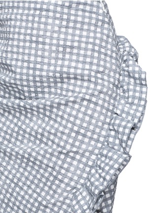 Detail View - Click To Enlarge - DAWEI - Ruffle trim check print skirt