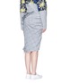 Back View - Click To Enlarge - DAWEI - Ruffle trim check print skirt