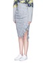 Front View - Click To Enlarge - DAWEI - Ruffle trim check print skirt
