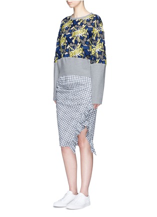 Figure View - Click To Enlarge - DAWEI - Ruffle trim check print skirt