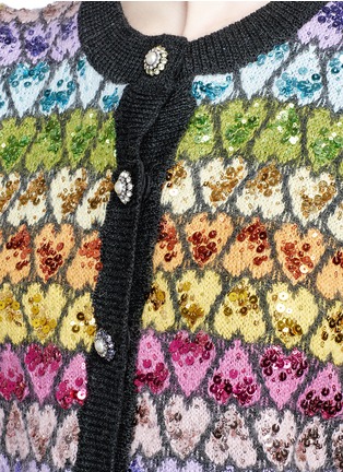 Detail View - Click To Enlarge - MARC JACOBS - Sequin heart jacquard cardigan
