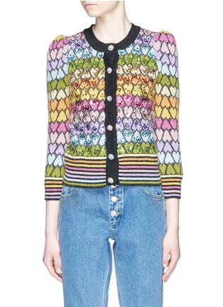 Main View - Click To Enlarge - MARC JACOBS - Sequin heart jacquard cardigan