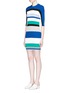 Front View - Click To Enlarge - PORTS 1961 - Stripe rib knit dress