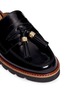 Detail View - Click To Enlarge - STUART WEITZMAN - 'Outnup' tassel patent leather slide loafers