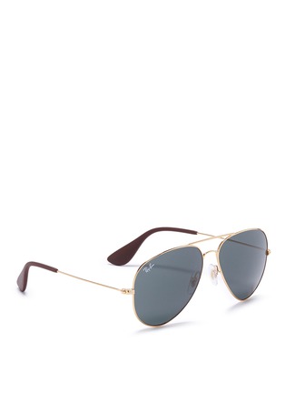 Figure View - Click To Enlarge - RAY-BAN - 'RB3558' metal aviator sunglasses