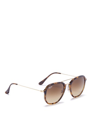 Figure View - Click To Enlarge - RAY-BAN - RB4273' tortoiseshell acetate square sunglasses
