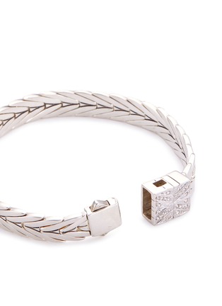 Detail View - Click To Enlarge - JOHN HARDY - Diamond silver weave effect link chain bracelet