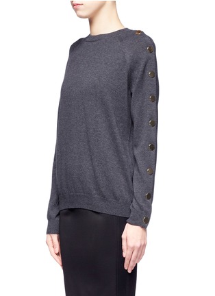 Front View - Click To Enlarge - GIVENCHY - Single buttoned sleeve sweater