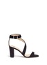 Main View - Click To Enlarge - ALEXANDER WHITE - 'Demi' asymmetric strap suede sandals