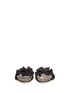Front View - Click To Enlarge - ALEXANDER WHITE - 'Eloisa' patent leather bow ruffle suede slide sandals