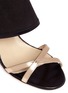 Detail View - Click To Enlarge - ALEXANDER WHITE - 'Hanna' metallic tassel tie suede sandals