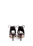 Back View - Click To Enlarge - ALEXANDER WHITE - 'Hanna' metallic tassel tie suede sandals