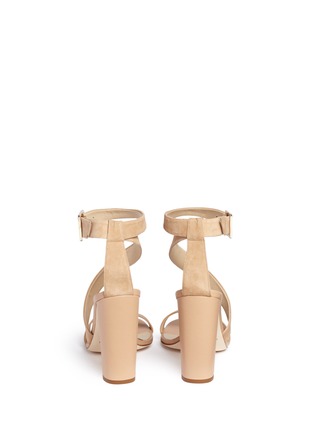 Back View - Click To Enlarge - ALEXANDER WHITE - 'Demi' asymmetric strap suede sandals