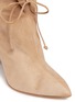 Detail View - Click To Enlarge - ALEXANDER WHITE - 'Camille' wraparound ankle tie suede boots