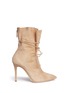 Main View - Click To Enlarge - ALEXANDER WHITE - 'Camille' wraparound ankle tie suede boots