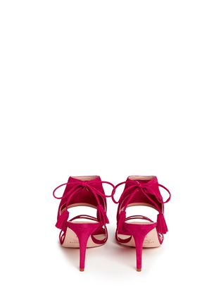 Back View - Click To Enlarge - ALEXANDER WHITE - 'Hanna' tassel tie suede sandals
