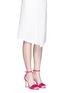 Figure View - Click To Enlarge - ALEXANDER WHITE - 'Eva' bow tie ruffle front suede sandals