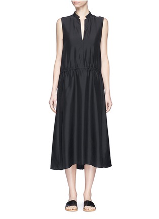 Main View - Click To Enlarge - VINCE - Ruched silk sleeveless dress