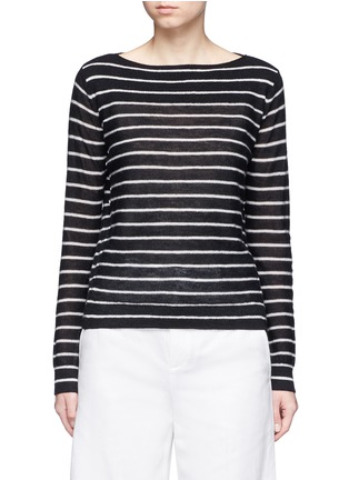 Main View - Click To Enlarge - VINCE - Stripe boat neck cashmere sweater