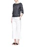 Figure View - Click To Enlarge - VINCE - Stripe boat neck cashmere sweater
