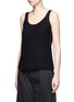 Front View - Click To Enlarge - VINCE - Scoop neck cotton knit tank top