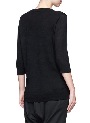 Back View - Click To Enlarge - VINCE - Elbow sleeve cashmere-linen sweater