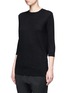 Front View - Click To Enlarge - VINCE - Elbow sleeve cashmere-linen sweater